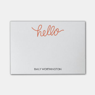 Hello Lettering Custom Post-it® Notes (Orange) Post-it Klebezettel
