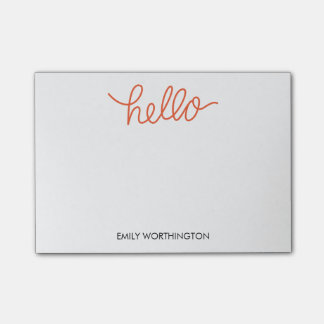Hello Lettering Custom Post-it® Notes (Orange) Post-it Klebezettel