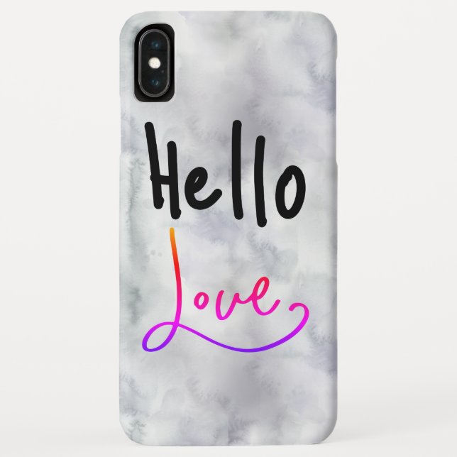 Hello Liebe Funny Typografy Marble Case-Mate iPhone Hülle (Rückseite)