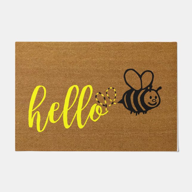  Hello Little Bee Doormat, Welcome DoorMat Fußmatte (Vorderseite)