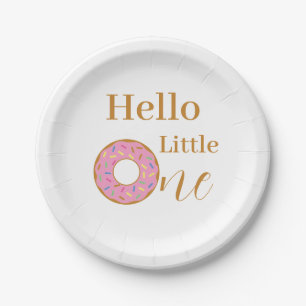 Hello Little One 1. Geburtstag Button Donut Party Pappteller