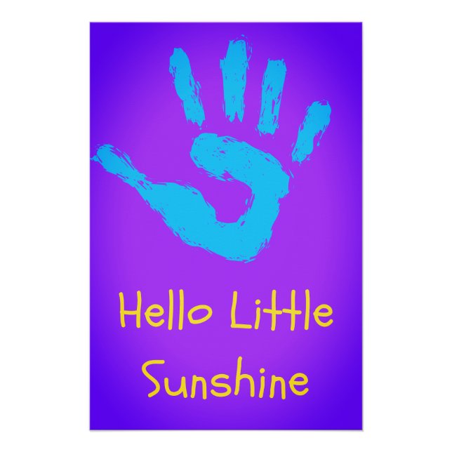 Hello Little Sunshine Nursery Wall Art Print Poster (Vorderseite)