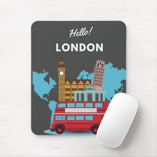 Hello London Mouse Pad Mousepad (Mit Mouse)