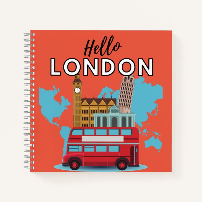 Hello London Notebook Notizbuch (Vorderseite)