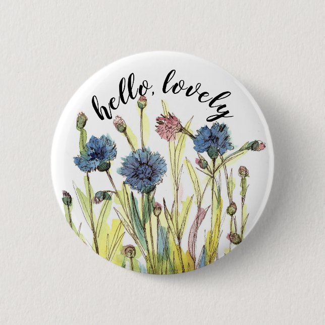 Hello Lovely Bachelor Tasten Positive Worte Button (Vorderseite)