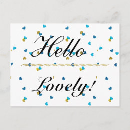 Hello Lovely Postcard Postkarte
