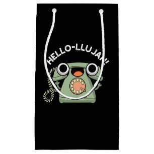 Hello-lujah Funny Telefone Pun Dark BG Kleine Geschenktüte