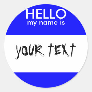 HELLO mein Name ist (BLUE) Runder Aufkleber