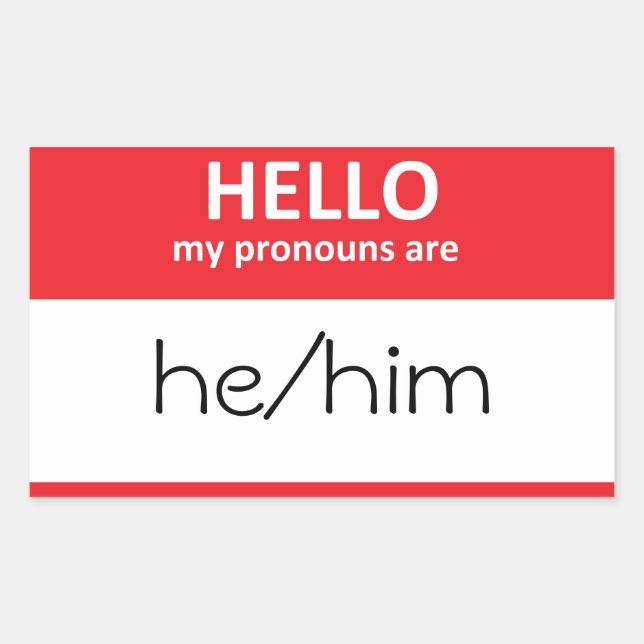 HELLO meine Pronomen sind er/er Sticker (Vorderseite)
