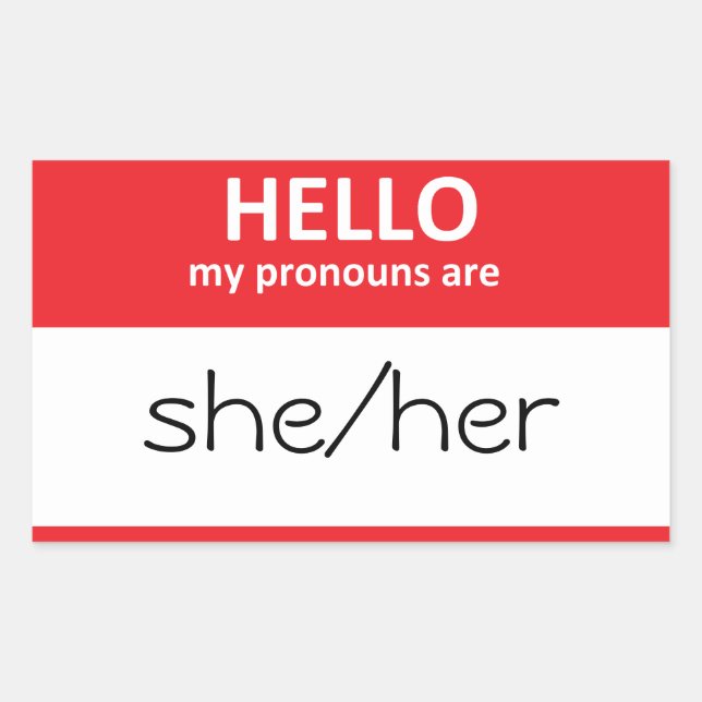 HELLO meine Pronomen sind ihr Sticker (Vorderseite)