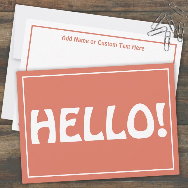 Hello Modern Custom Monogram Text Trendy Red Dankeskarte (Hello Modern Custom Monogram Text Trendy Red Thank You Card)