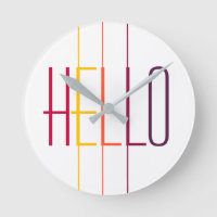 Hello modern striped multicolored typography