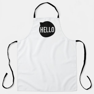 "Hello" Modernes Minimalistisch Schwarz und Weiß Schürze