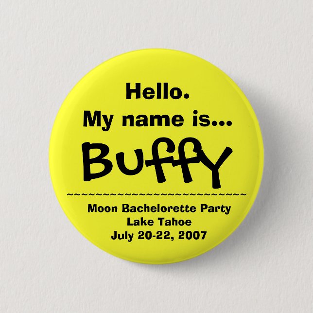 Hello.My Name ist Buffy Button (Vorderseite)