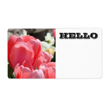HELLO-Namensmarken Labels Pink Tulip-Blume