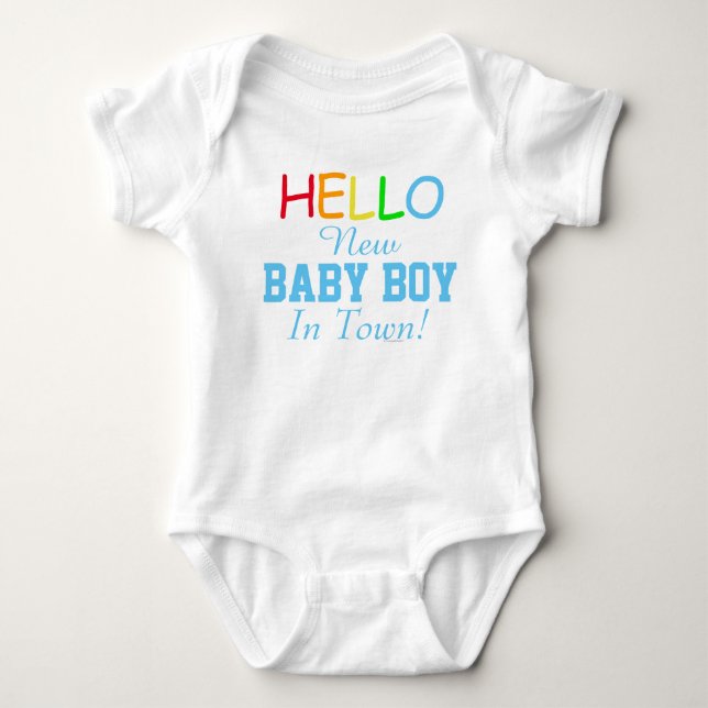 Hello New Baby Boy In Town Baby Shirt (Vorderseite)