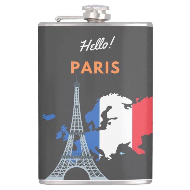 Hello Paris Flask Flachmann (Vorderseite)
