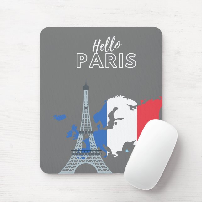 Hello Paris Mouse Pad Mousepad (Mit Mouse)