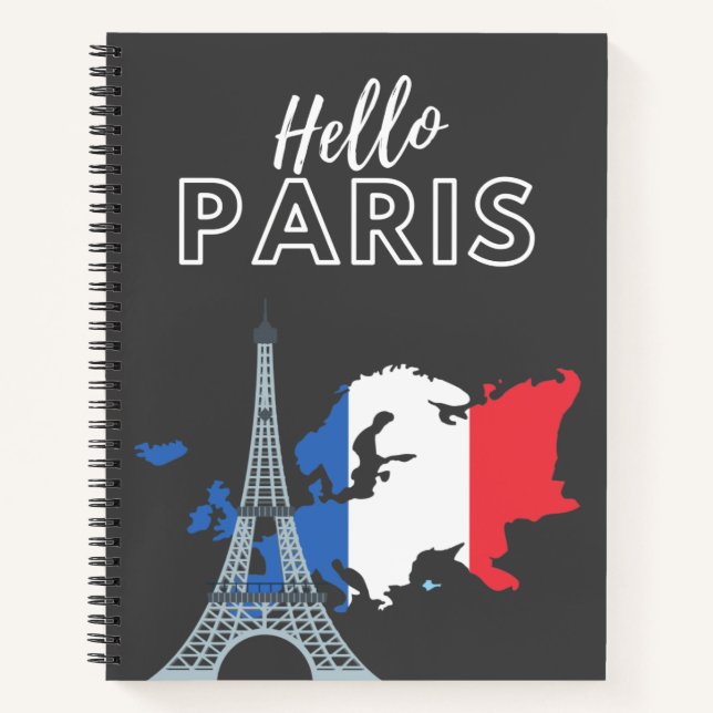 Hello Paris Notebook Notizbuch (Vorderseite)