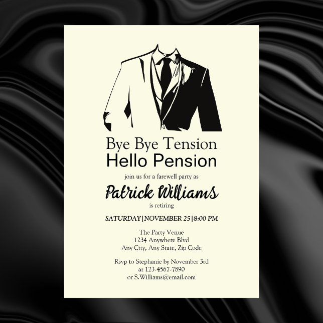 Hello Pension Formal Corporate Men's Rente Einladung (Von Creator hochgeladen)