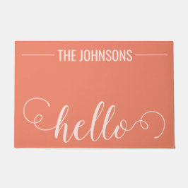 HELLO Personalisiert Familienname Begrüßungsmatte  Fußmatte