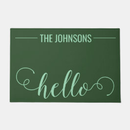 HELLO Personalisiert Familienname Willkommen Mat H Fußmatte