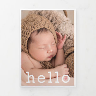 Hello Pink Heart Foto Collage Baby Dreifach Gefaltete Ankündigung