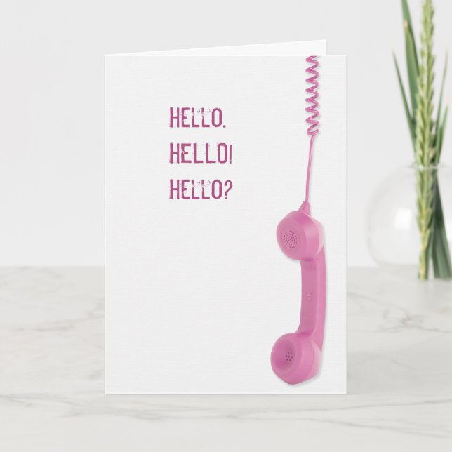 Hello Pink Retro Telefonkarte Karte (Vorderseite)