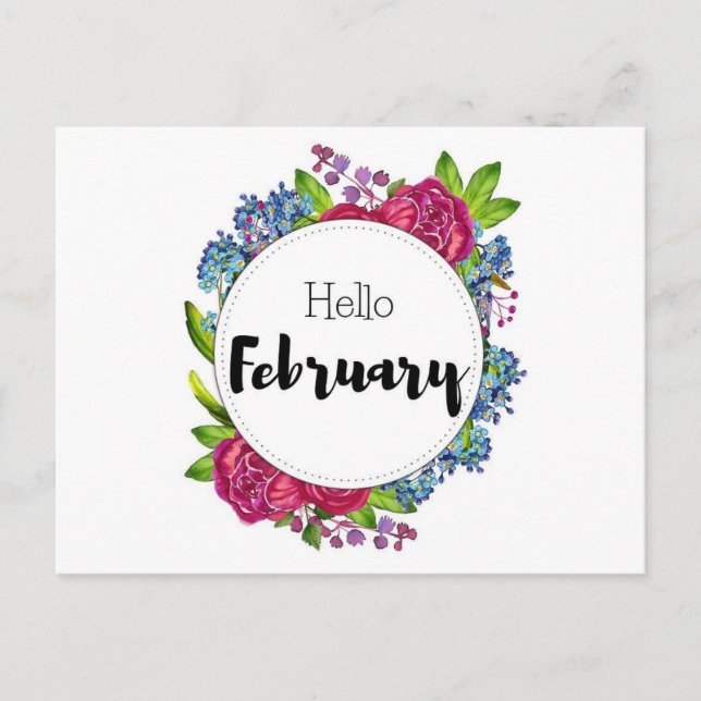 Hello-Postkarte bis zum Februar Postkarte (Vorderseite)
