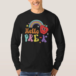Hello Pre K  Back To School First Day Of Pre K Tea T-Shirt