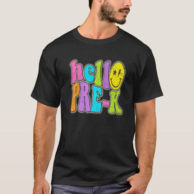 Hello Pre K  Back To School Teacher Student Boy Gi T-Shirt (Vorderseite)