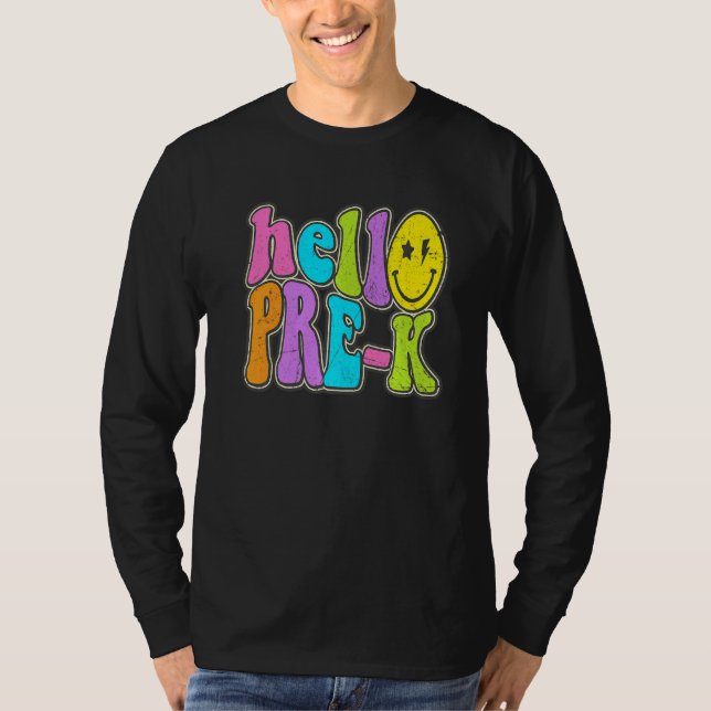 Hello Pre K  Back To School Teacher Student Boy Gi T-Shirt (Vorderseite)