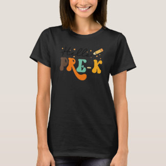 Hello Pre K Teacher Retro Back To School Team Pre  T-Shirt