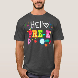 Hello Prek School Kids Back to School Teacher Stu T-Shirt