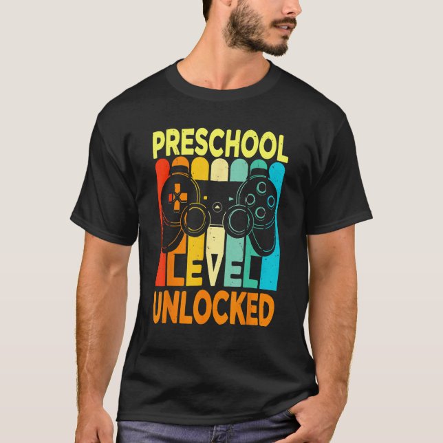 Hello Preschool Level Unlocked Video Game Back To  T-Shirt (Vorderseite)