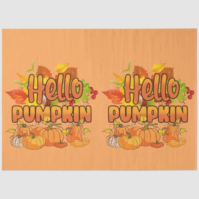 Hello Pumpkin Autumn Farbe anpassen Seidenpapier (Vorderseite)