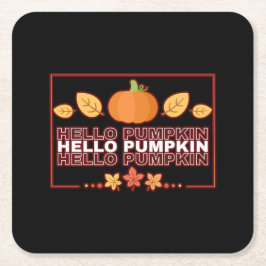 Hello Pumpkin Autumn Party Rechteckiger Pappuntersetzer