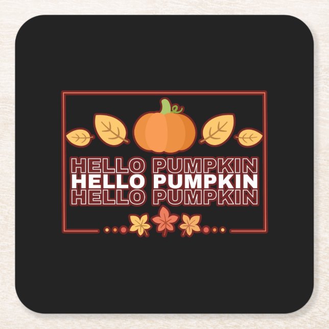 Hello Pumpkin Autumn Party Rechteckiger Pappuntersetzer (Vorderseite)