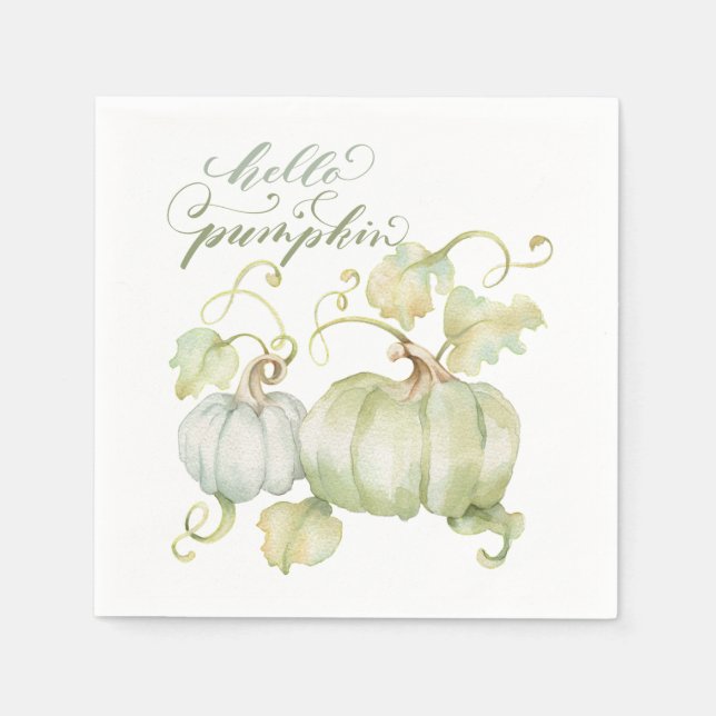 Hello Pumpkin Blue Cocktail Napkins Serviette (Vorderseite)