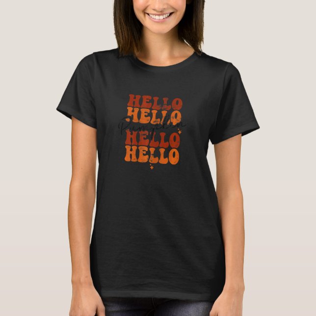 Hello Pumpkin Erntedank Herbst T-Shirt (Vorderseite)