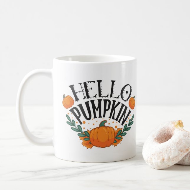 Hello Pumpkin Fall Autumn                          Kaffeetasse (Mit Donut)