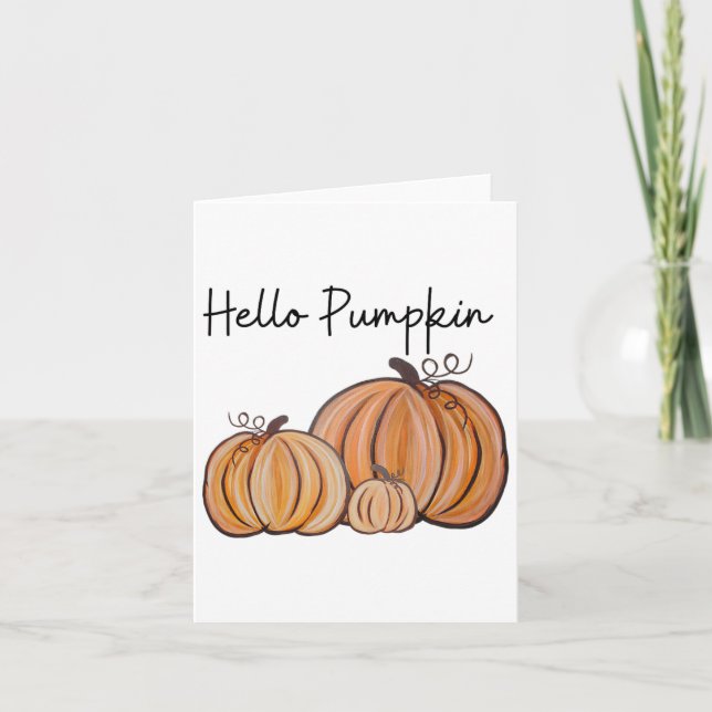 Hello Pumpkin Fall Halloween Graphic Karte (Vorderseite)