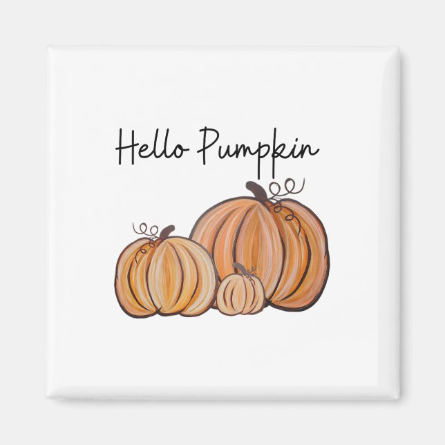 Hello Pumpkin Fall Halloween Graphic Magnet (Vorne)