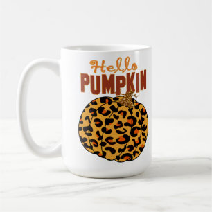 Hello Pumpkin - Fall Leopard Print Kaffeetasse