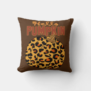 Hello Pumpkin - Fall Leopard Print Kissen
