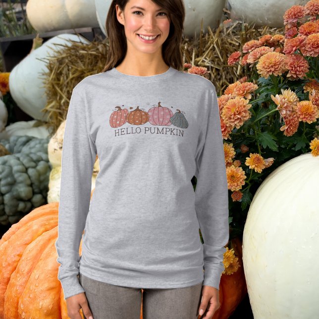 Hello Pumpkin Fall Long Sleeve T - Shirt (Von Creator hochgeladen)