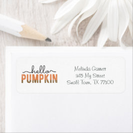 Hello Pumpkin Fall Orange Erntedank Label