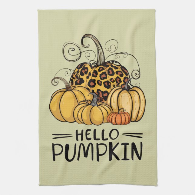 Hello Pumpkin Lover Herbst Herbst Herbst Thanksgiv Geschirrtuch (Vertikal)