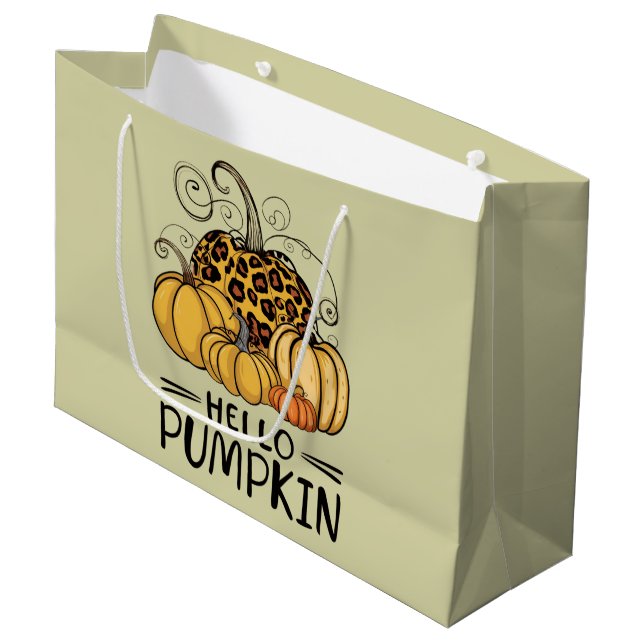 Hello Pumpkin Lover Herbst Herbst Herbst Thanksgiv Große Geschenktüte (Vorderseite Schrägansicht)