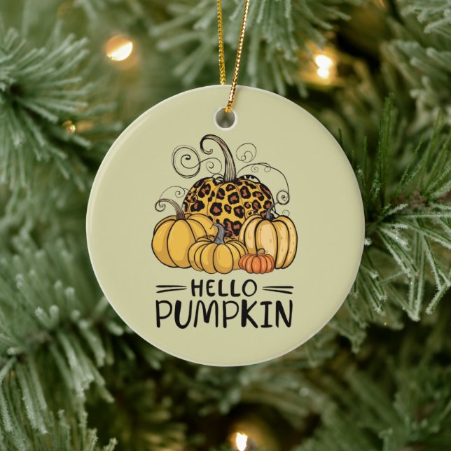 Hello Pumpkin Lover Herbst Herbst Herbst Thanksgiv Keramik Ornament (Baum)